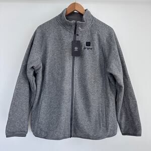 Ororo Jacket Mens Large Gray Full Zip Fleece Sweater Outdoor Hike NO Battery NWT